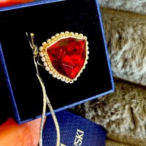 Swarovski Lucky Goddess Scarlet Cocktail Ring